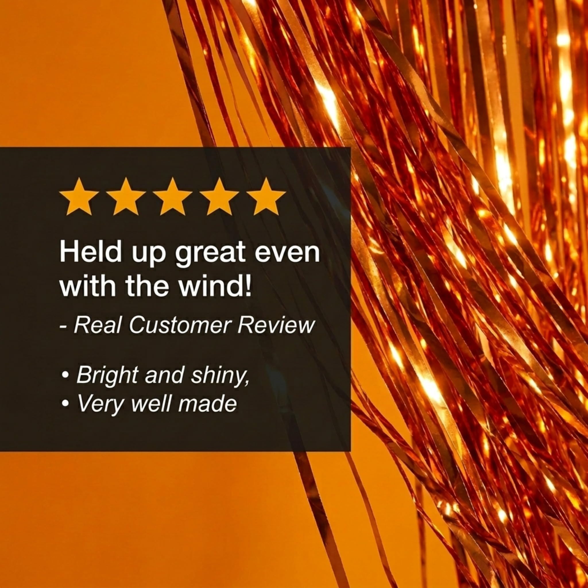 Anderson's Metallic Orange Fringe, 15" x 10' Shiny Decorative Trim for Floats, Parties, Tables, Ceilings, Doorways, Backdrops, and Event Décor - Image 7