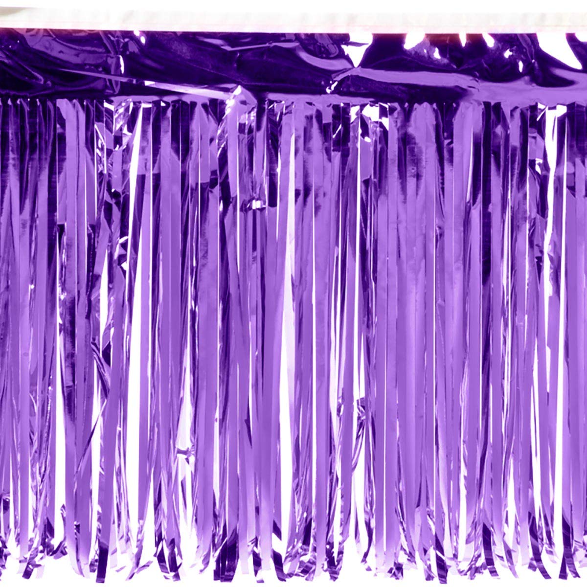 Anderson's Metallic Purple Fringe, 15" x 10' Shiny Decorative Trim for Floats, Parties, Tables, Ceilings, Doorways, Backdrops, and Event Décor