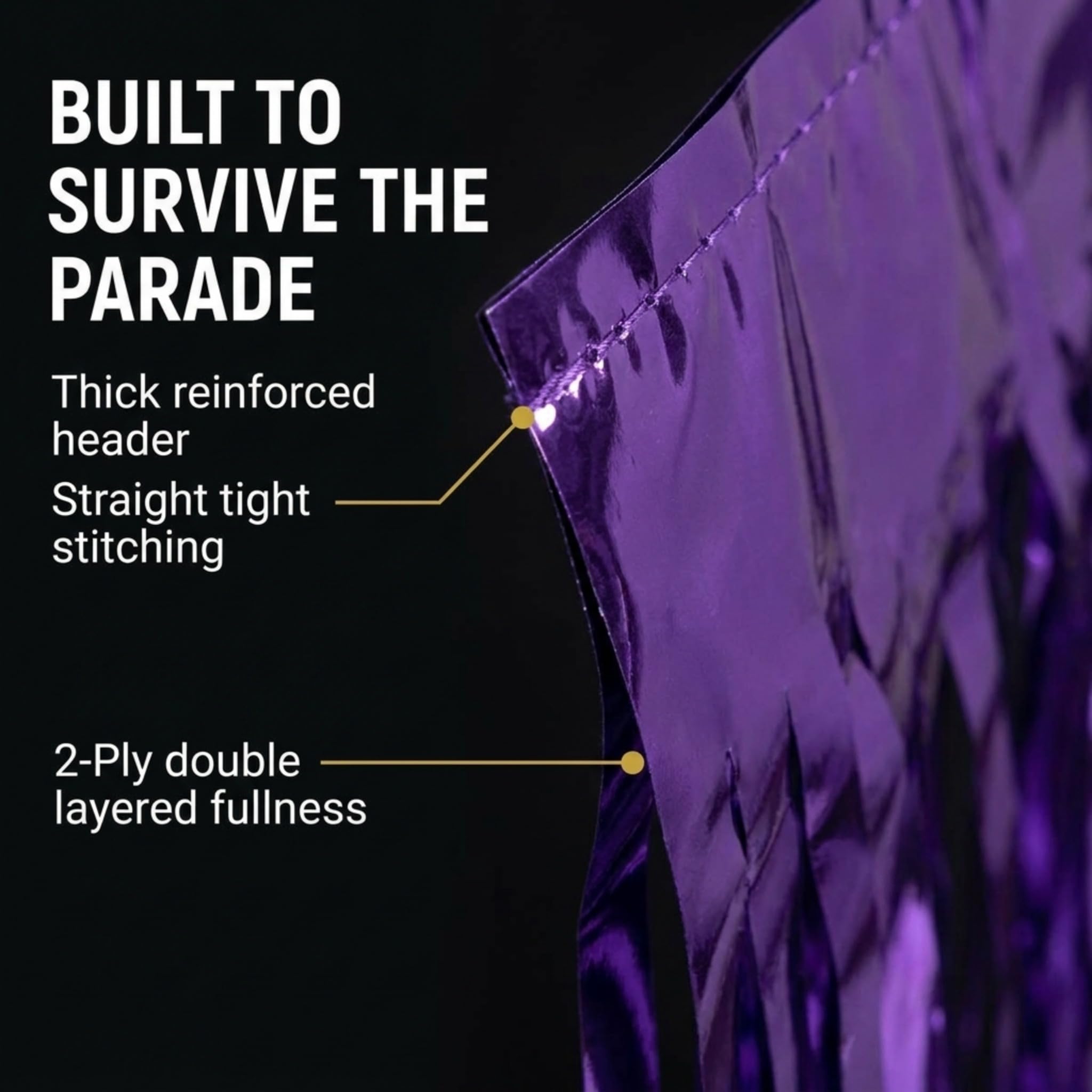 Anderson's Metallic Purple Fringe, 15" x 10' Shiny Decorative Trim for Floats, Parties, Tables, Ceilings, Doorways, Backdrops, and Event Décor - Image 6