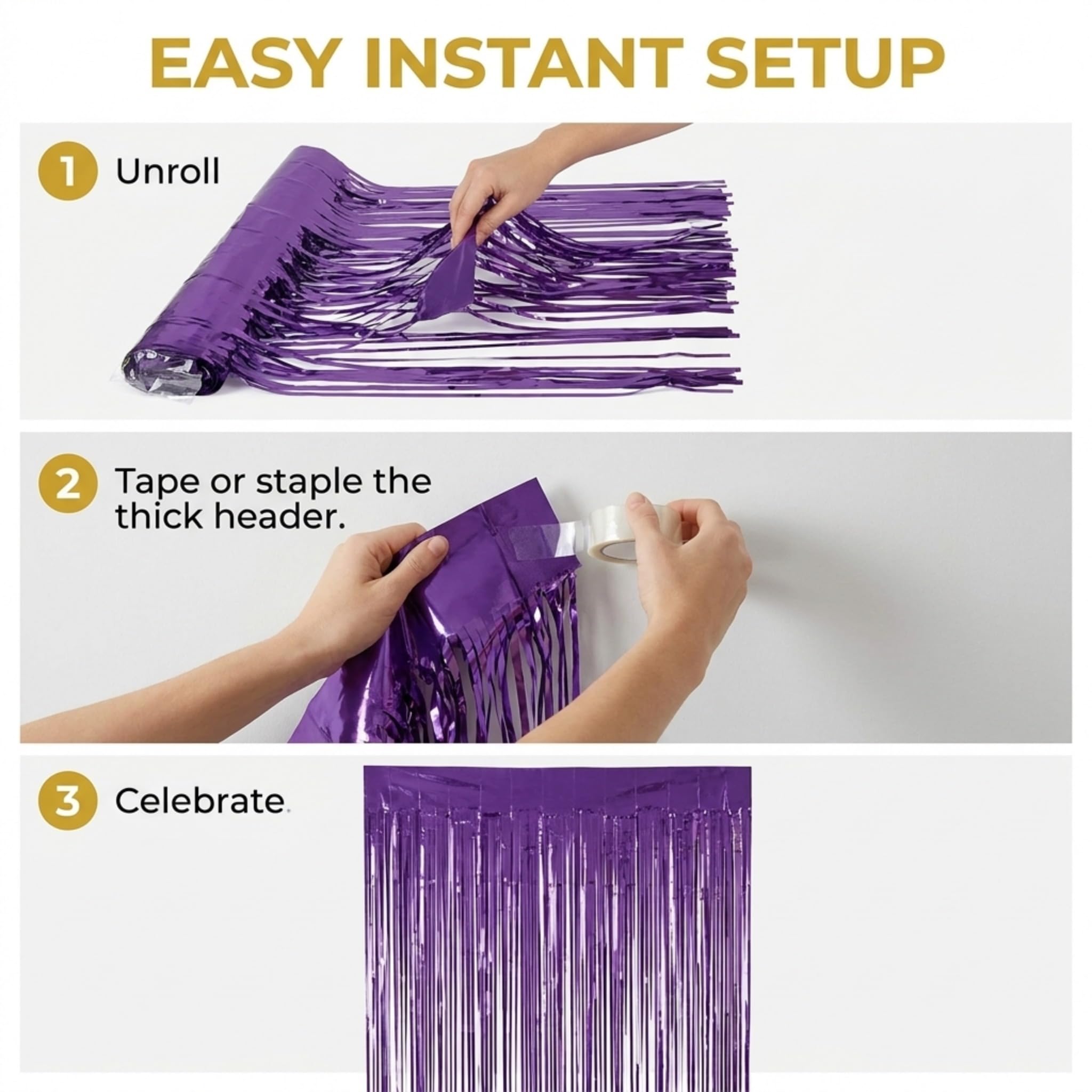 Anderson's Metallic Purple Fringe, 15" x 10' Shiny Decorative Trim for Floats, Parties, Tables, Ceilings, Doorways, Backdrops, and Event Décor - Image 7