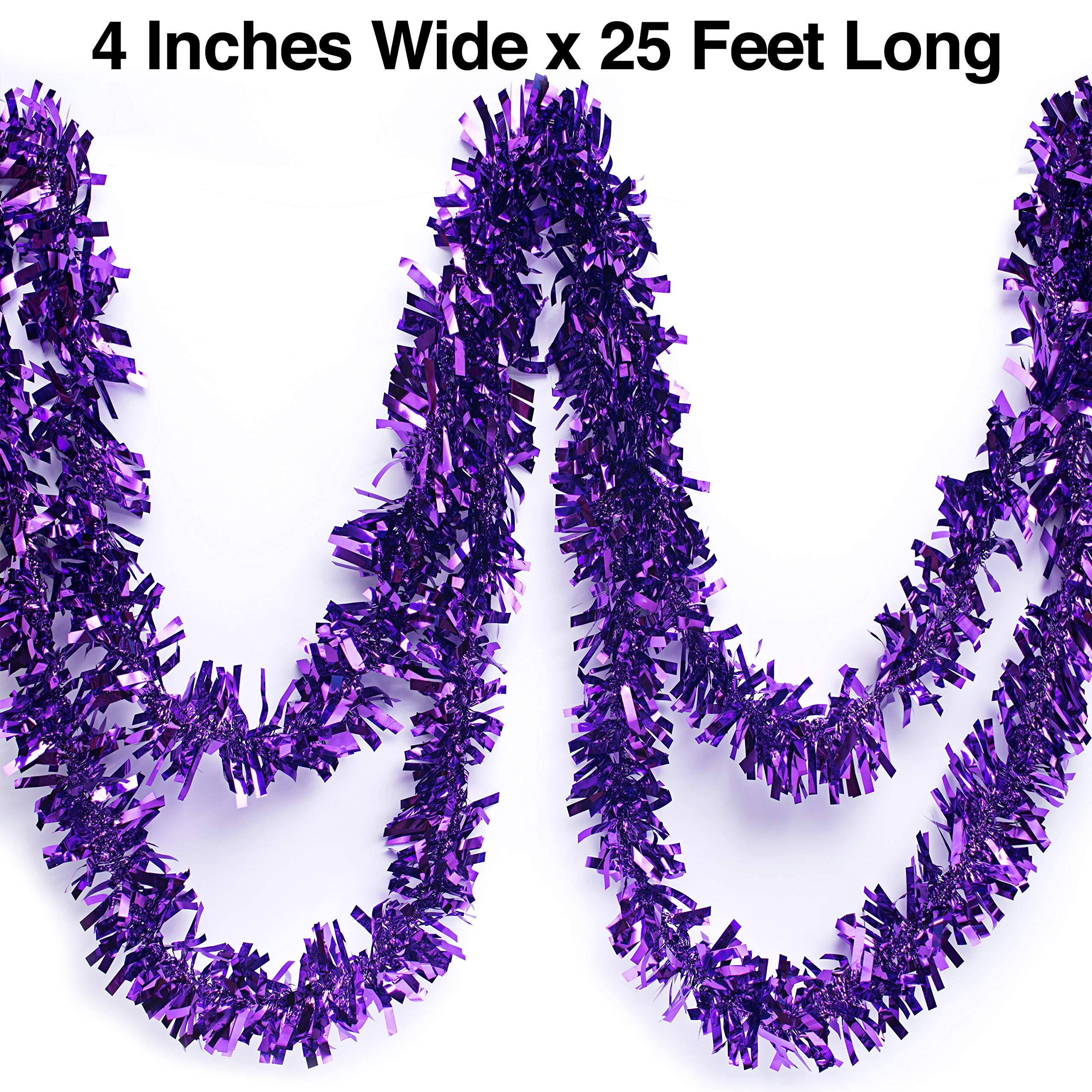 Anderson's Metallic Purple Tinsel Twist Garland, 25ft Holiday Decoration, Christmas Tree Trim, Parade Float Decor, Party Supplies, Halloween, Graduation, Indoor Outdoor Event Garland - Image 8