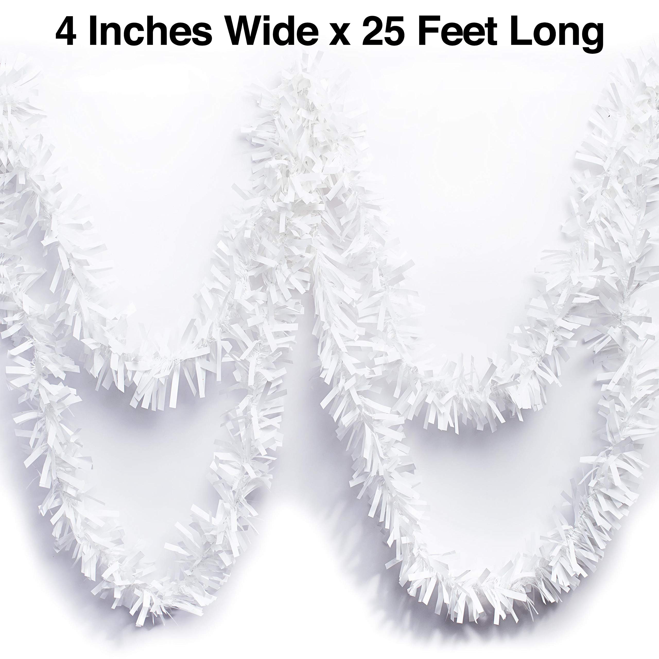 Anderson's Metallic White Tinsel Twist Garland, 25ft Holiday Decoration, Christmas Tree Trim, Parade Float Decor, Party Supplies, Halloween, Graduation, Indoor/Outdoor Event Garland - Image 8