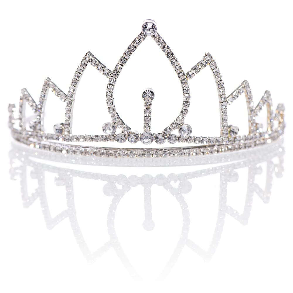 Anderson’s Michelle Rhinestone Tiara, 3 Inch Silver Metal Crown with Clear Faux Diamonds for Prom, Homecoming Queen, Wedding Bridal Party, Sweet 16, Quinceañera, Birthday, Pageant, Theater Costume Accessory