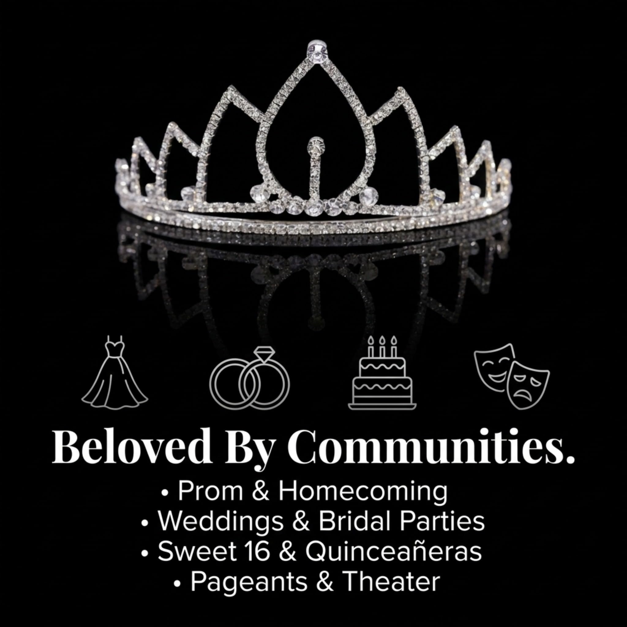 Anderson’s Michelle Rhinestone Tiara, 3 Inch Silver Metal Crown with Clear Faux Diamonds for Prom, Homecoming Queen, Wedding Bridal Party, Sweet 16, Quinceañera, Birthday, Pageant, Theater Costume Accessory - Image 4