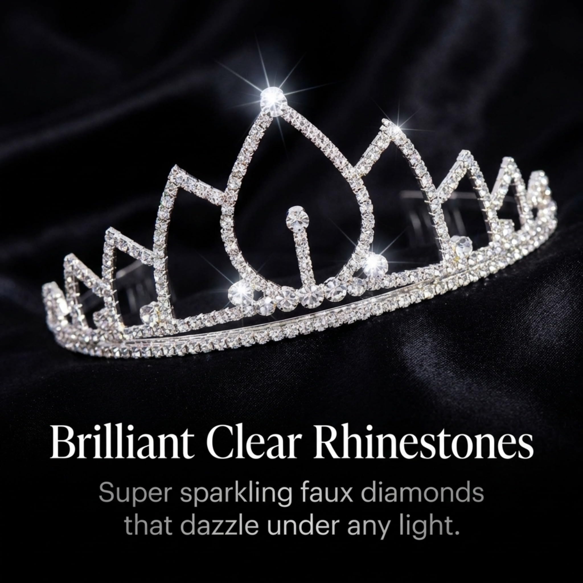 Anderson’s Michelle Rhinestone Tiara, 3 Inch Silver Metal Crown with Clear Faux Diamonds for Prom, Homecoming Queen, Wedding Bridal Party, Sweet 16, Quinceañera, Birthday, Pageant, Theater Costume Accessory - Image 5
