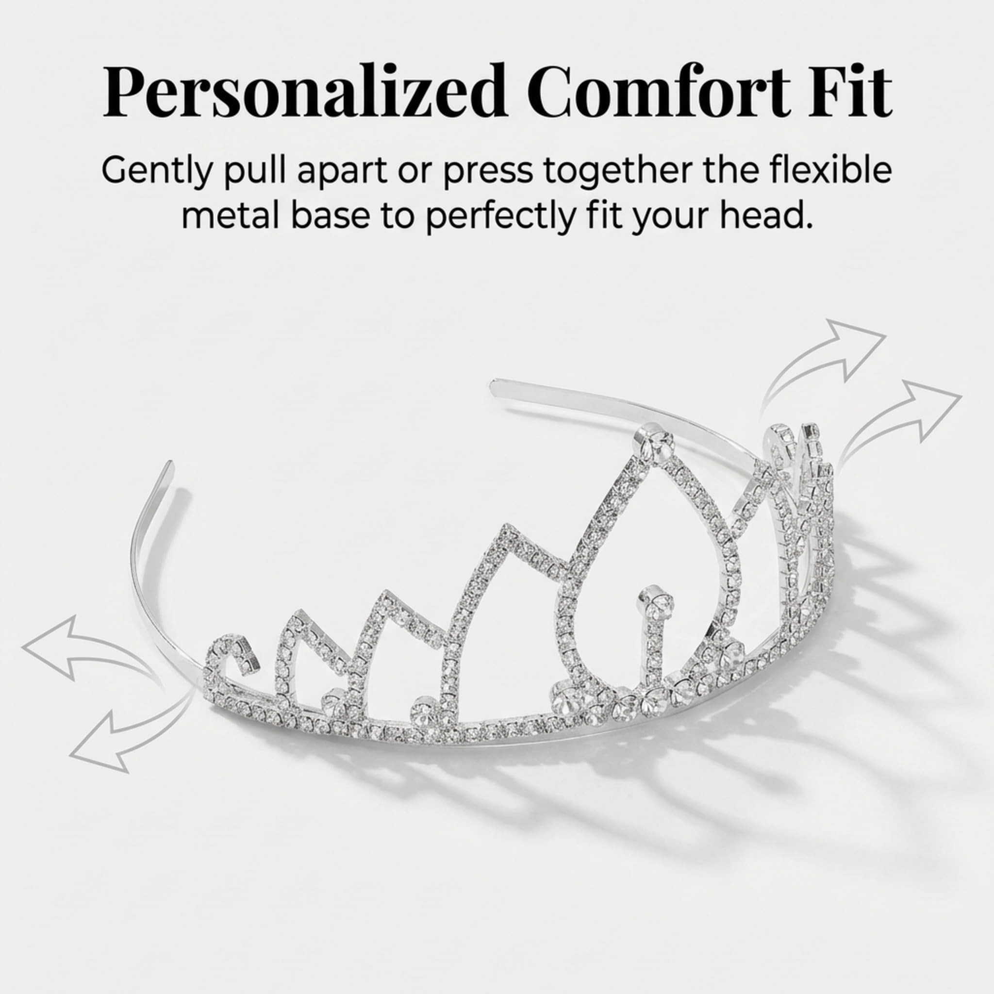 Anderson’s Michelle Rhinestone Tiara, 3 Inch Silver Metal Crown with Clear Faux Diamonds for Prom, Homecoming Queen, Wedding Bridal Party, Sweet 16, Quinceañera, Birthday, Pageant, Theater Costume Accessory - Image 6