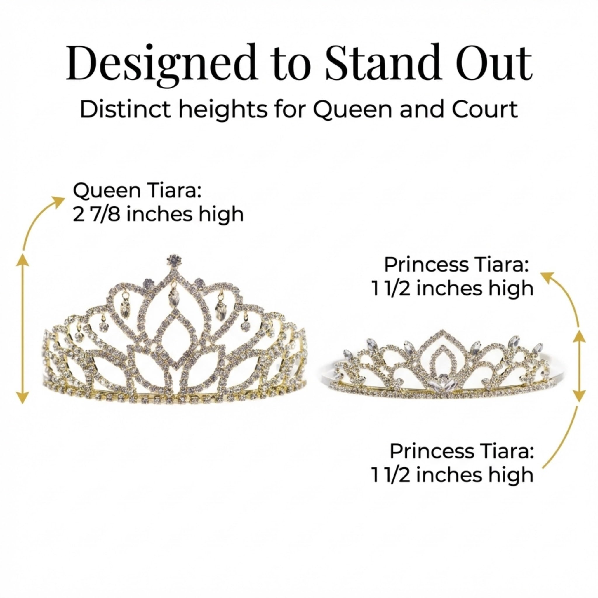 Anderson's Mirabella Queen and Princess Tiara Sets, Women, Girls, Prom, Homecoming Coronation - Image 3