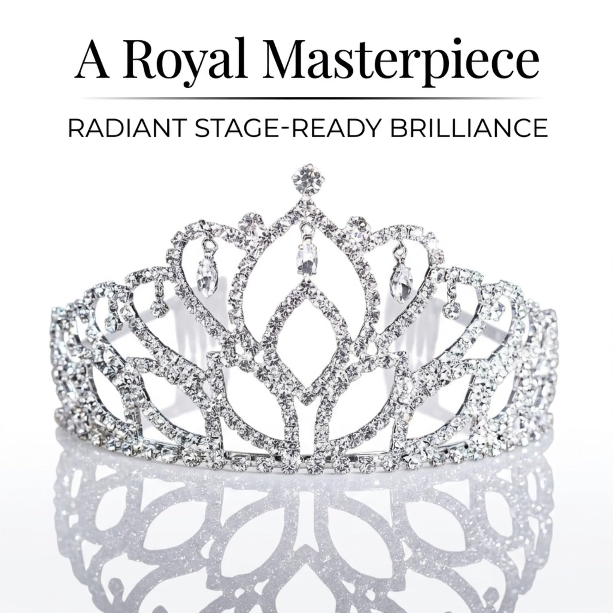 Anderson’s Mirabella Tiara and Velvet Bag Set, 2.875" silver rhinestone crown for Prom Queen, pageants, weddings, quinceañeras, birthdays, Sweet 16, homecoming, school dances, costumes, parties, and events - Image 7
