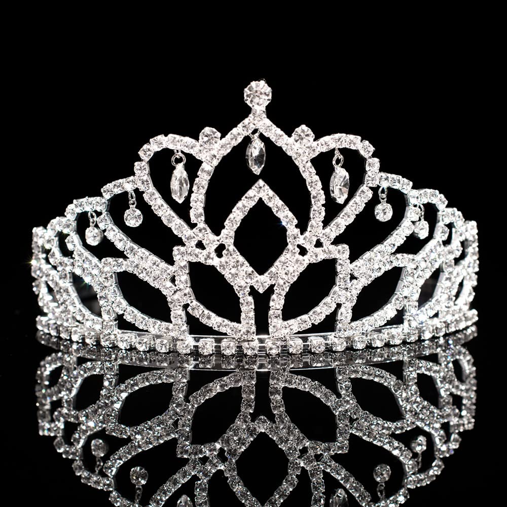 Anderson’s Mirabella Tiara and Velvet Bag Set, 2.875" silver rhinestone crown for Prom Queen, pageants, weddings, quinceañeras, birthdays, Sweet 16, homecoming, school dances, costumes, parties, and events - Image 8