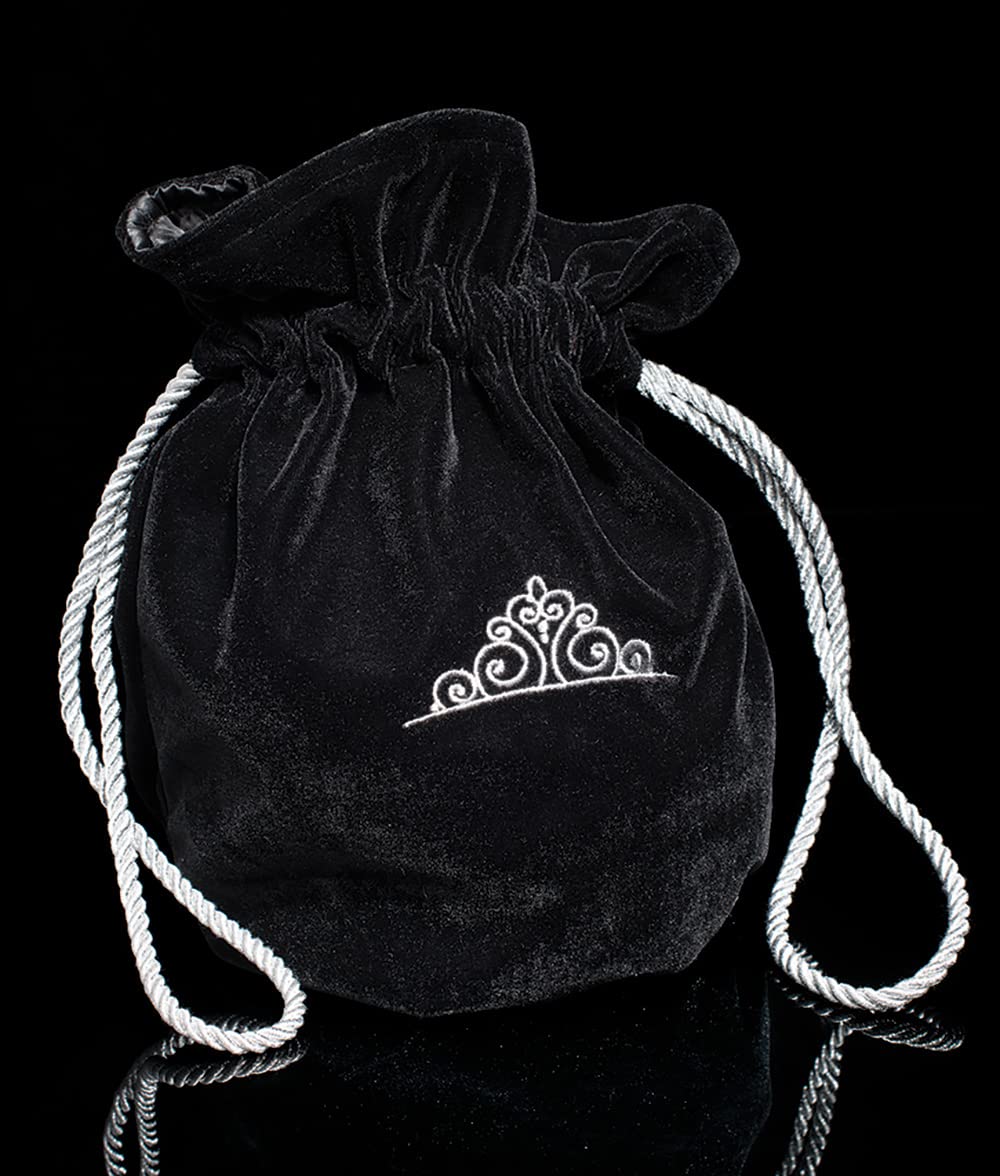 Anderson’s Mirabella Tiara and Velvet Bag Set, 2.875" silver rhinestone crown for Prom Queen, pageants, weddings, quinceañeras, birthdays, Sweet 16, homecoming, school dances, costumes, parties, and events - Image 9