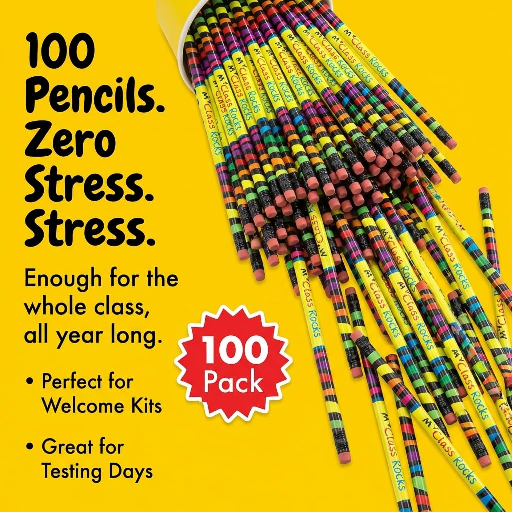 Anderson's, My Class Rocks Pencils, Set of 100, School Pencils, Keepsakes, Giveaways - Image 3