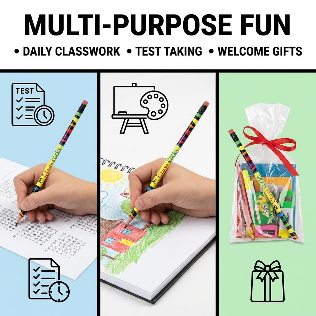 Anderson's, My Class Rocks Pencils, Set of 100, School Pencils, Keepsakes, Giveaways - Image 6