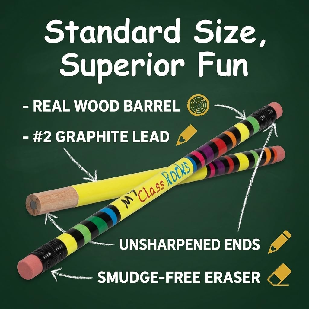 Anderson's, My Class Rocks Pencils, Set of 100, School Pencils, Keepsakes, Giveaways - Image 8