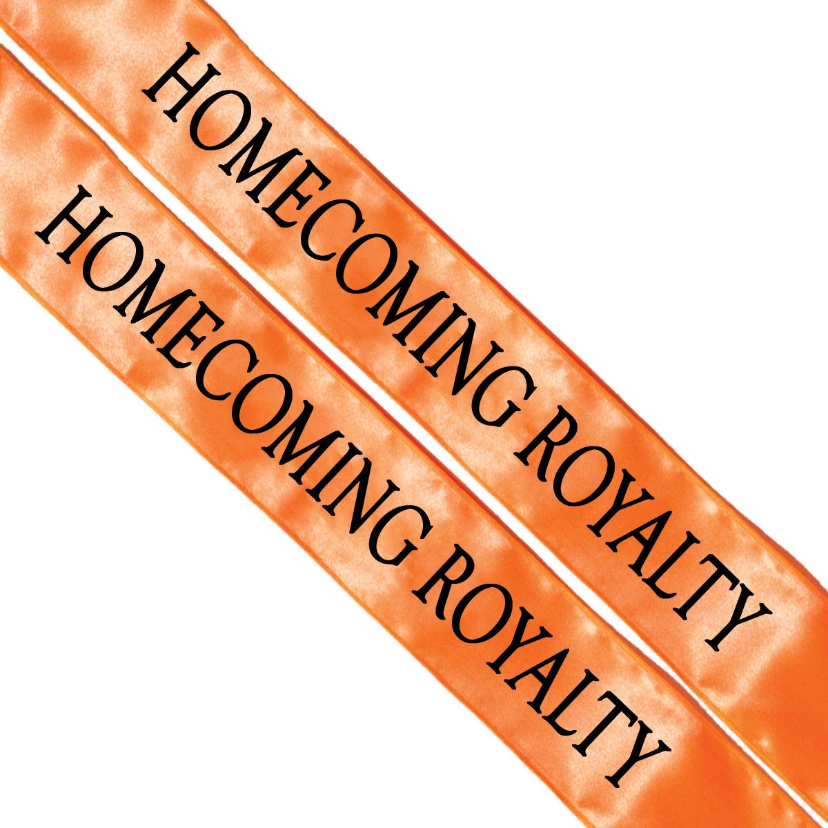 Anderson's Orange Satin Homecoming Royalty Sash Set, Elegant 3" x 72" Sashes with Black Imprint for Homecoming Night Coronation and School Events, 2‑Piece Set