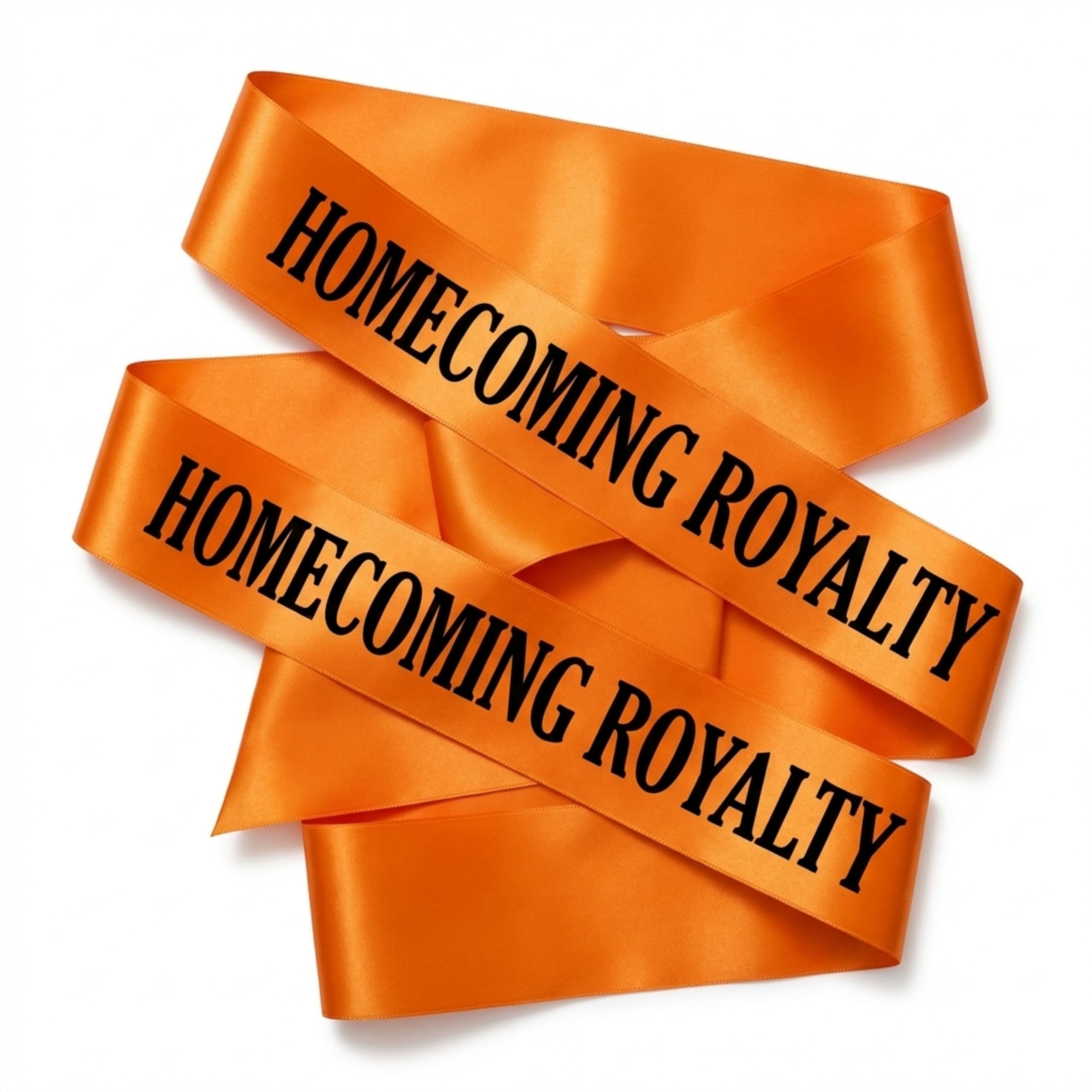 Anderson's Orange Satin Homecoming Royalty Sash Set, Elegant 3" x 72" Sashes with Black Imprint for Homecoming Night Coronation and School Events, 2‑Piece Set - Image 9