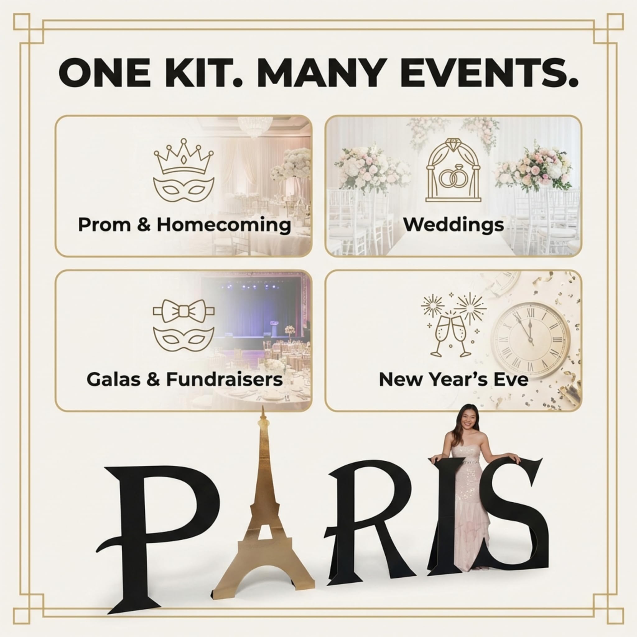 Anderson's Paris Letters Decorative Kit, Prom Decorations, Party Decorations, Event Décor, Props, Photo Ops - Image 8