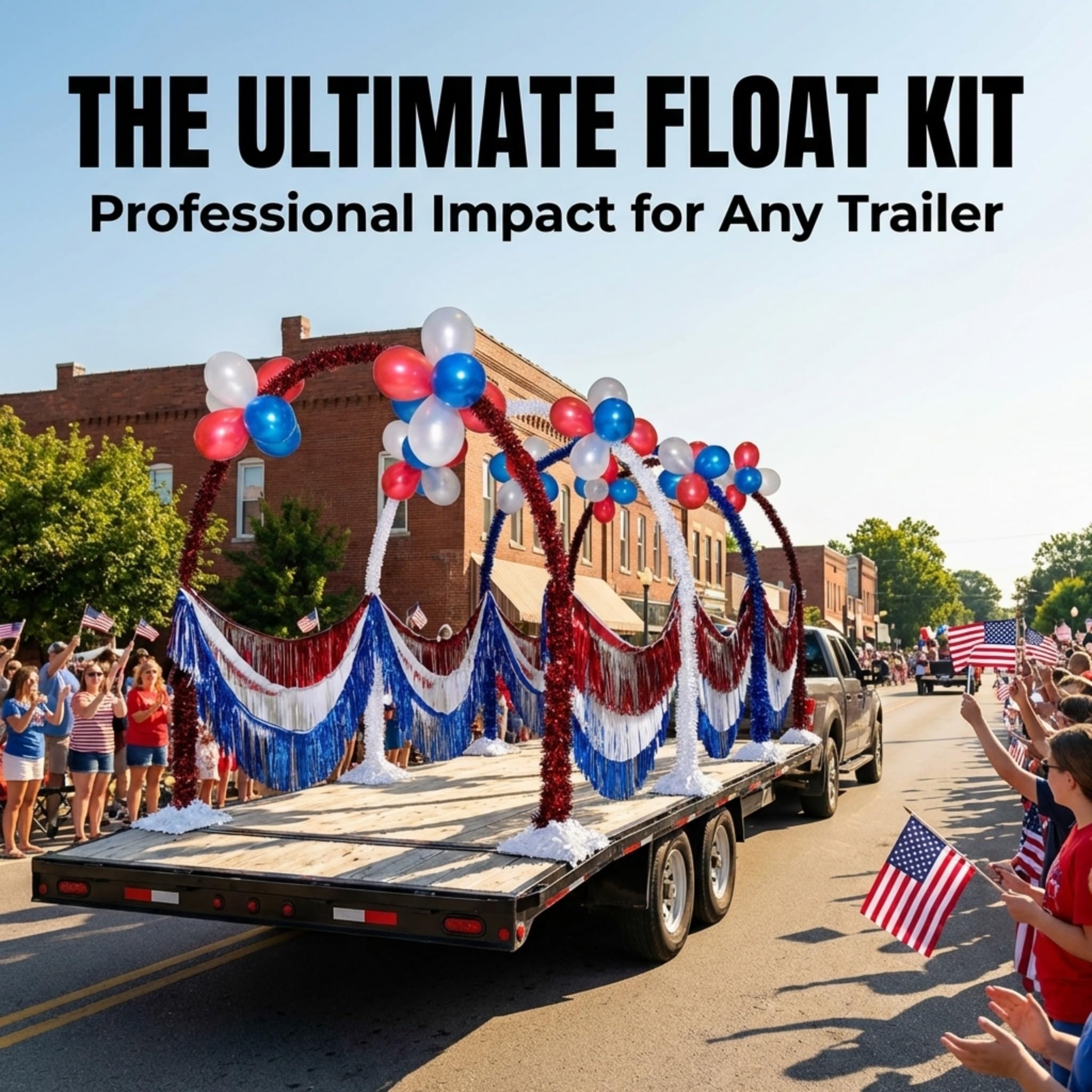 Anderson's Patriotic Arch Tunnel Kit, Parade Float Decorations, Parade Float Decorations for Trailer, 4th of July Parade, Patriotic Decorations - Image 3