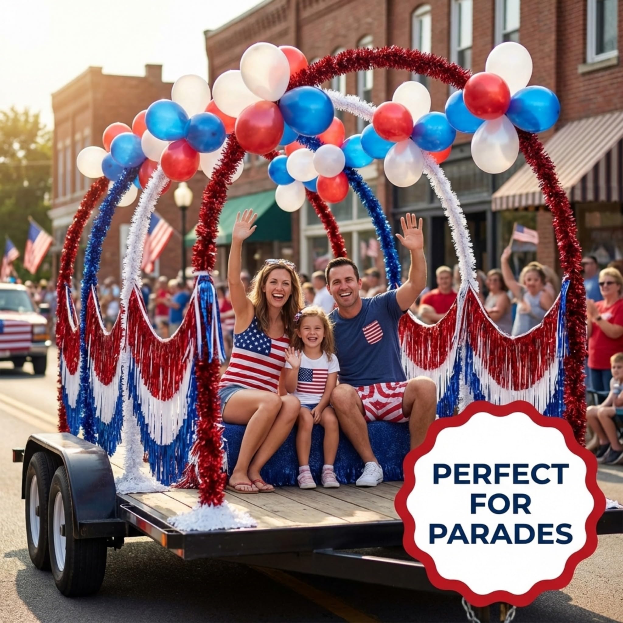 Anderson's Patriotic Arch Tunnel Kit, Parade Float Decorations, Parade Float Decorations for Trailer, 4th of July Parade, Patriotic Decorations - Image 4