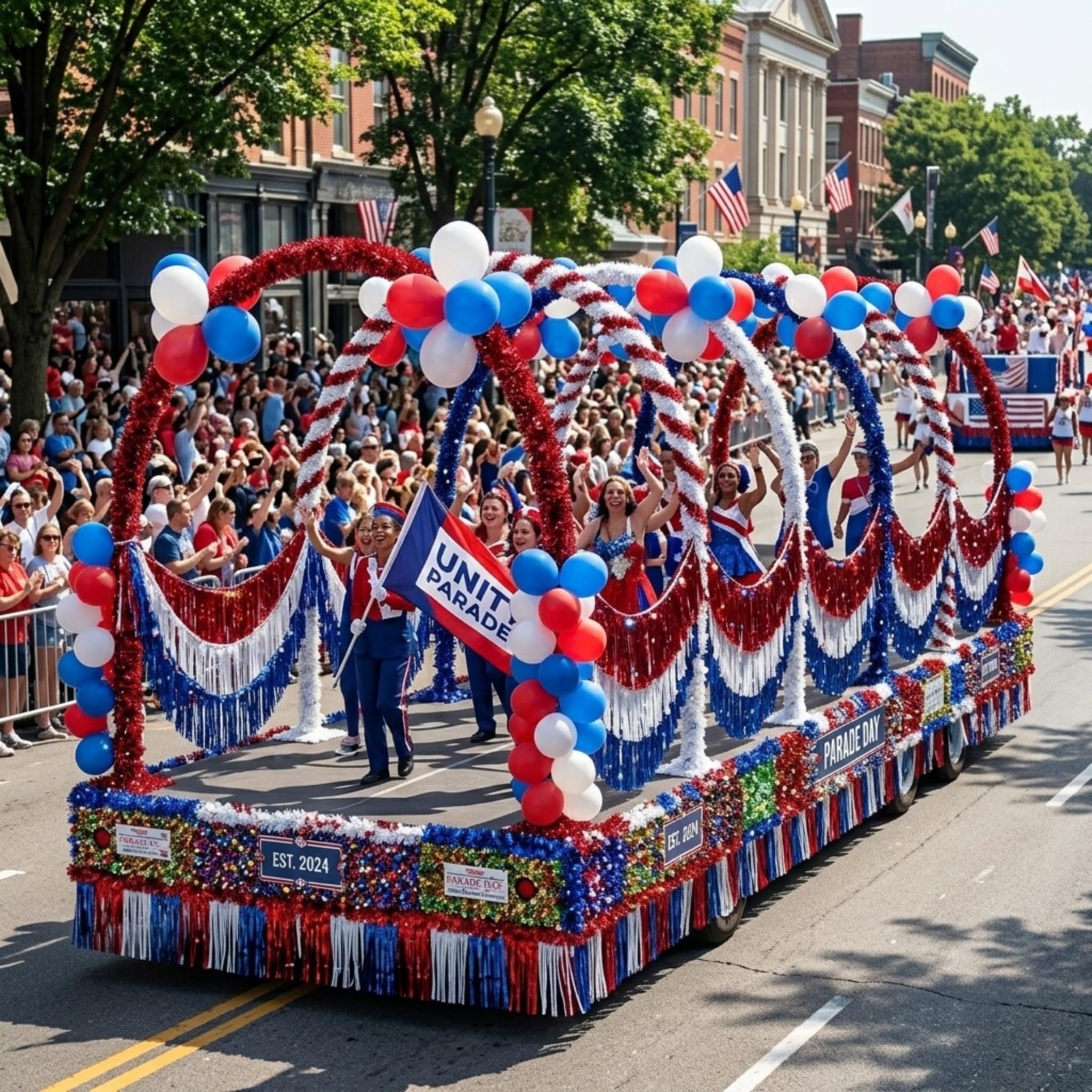 Anderson's Patriotic Arch Tunnel Kit, Parade Float Decorations, Parade Float Decorations for Trailer, 4th of July Parade, Patriotic Decorations - Image 5