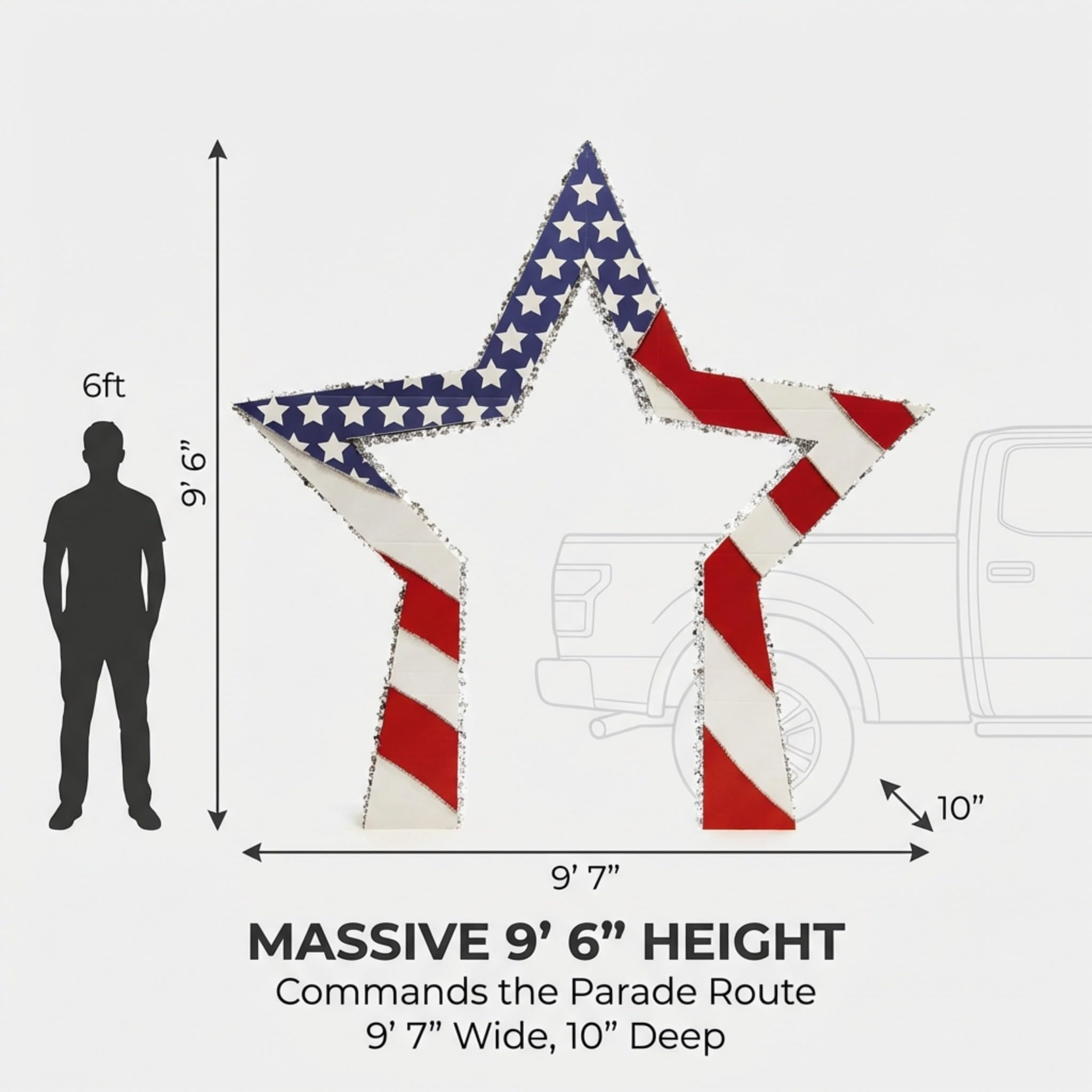 Anderson's Patriotic Grand Star Arch Kit, Parade Float Decorations for Trailer, 4th of July Parade, Patriotic Decorations - Image 3