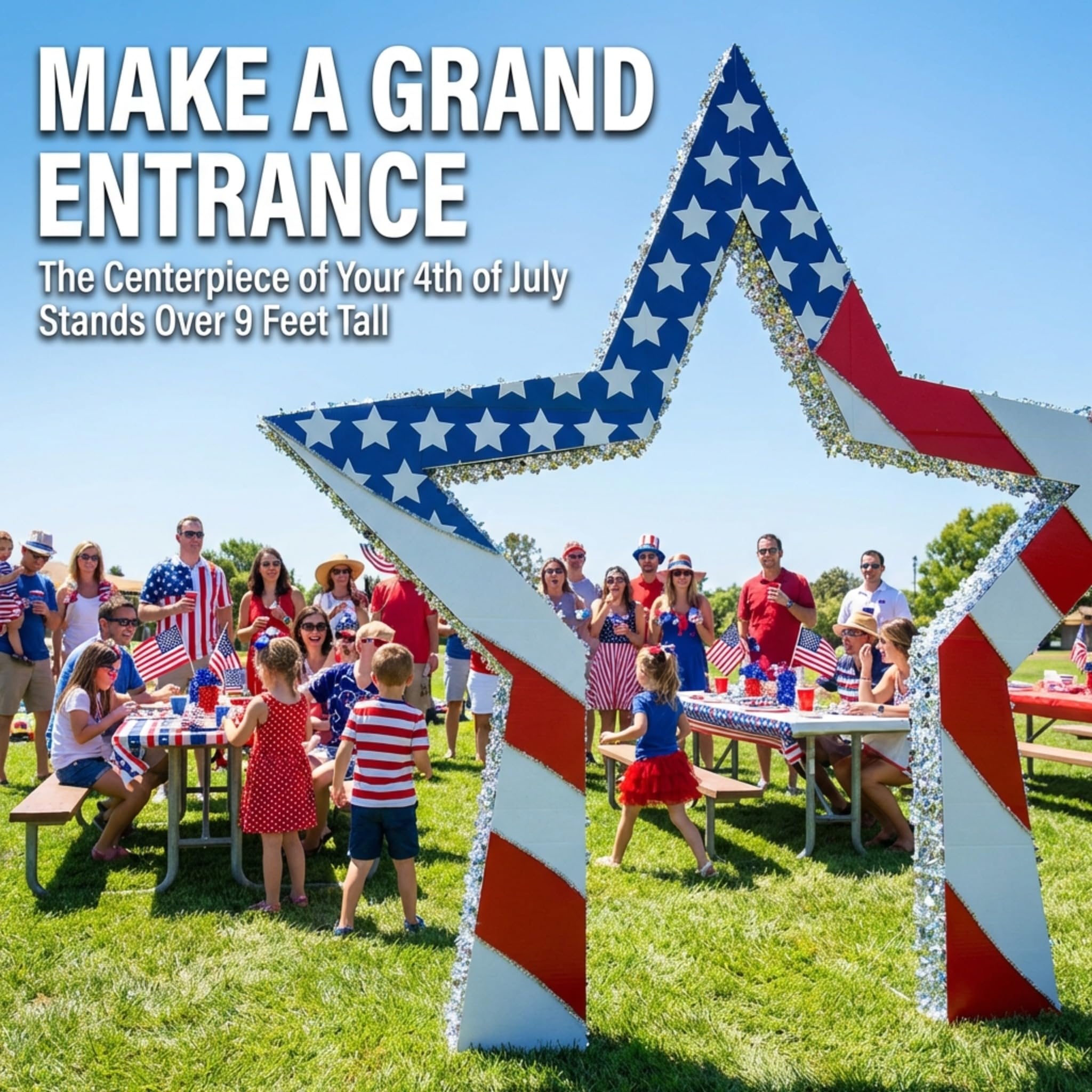Anderson's Patriotic Grand Star Arch Kit, Parade Float Decorations for Trailer, 4th of July Parade, Patriotic Decorations - Image 6