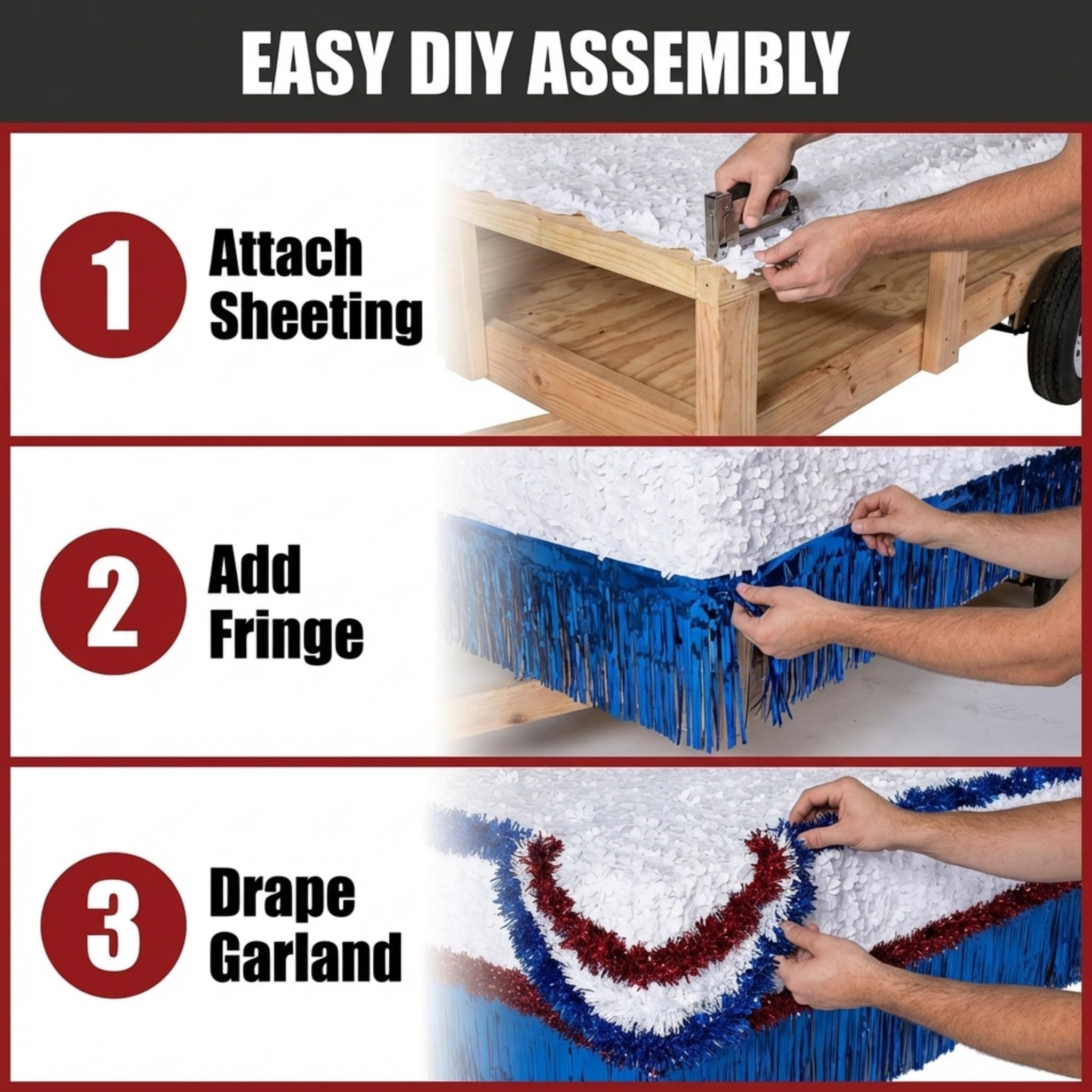 Anderson's Patriotic Parade Float Trailer Bed Kit, Patriotic Parade Float Decorations for Trailer, 4th of July, Memorial Day Decorations - Image 4