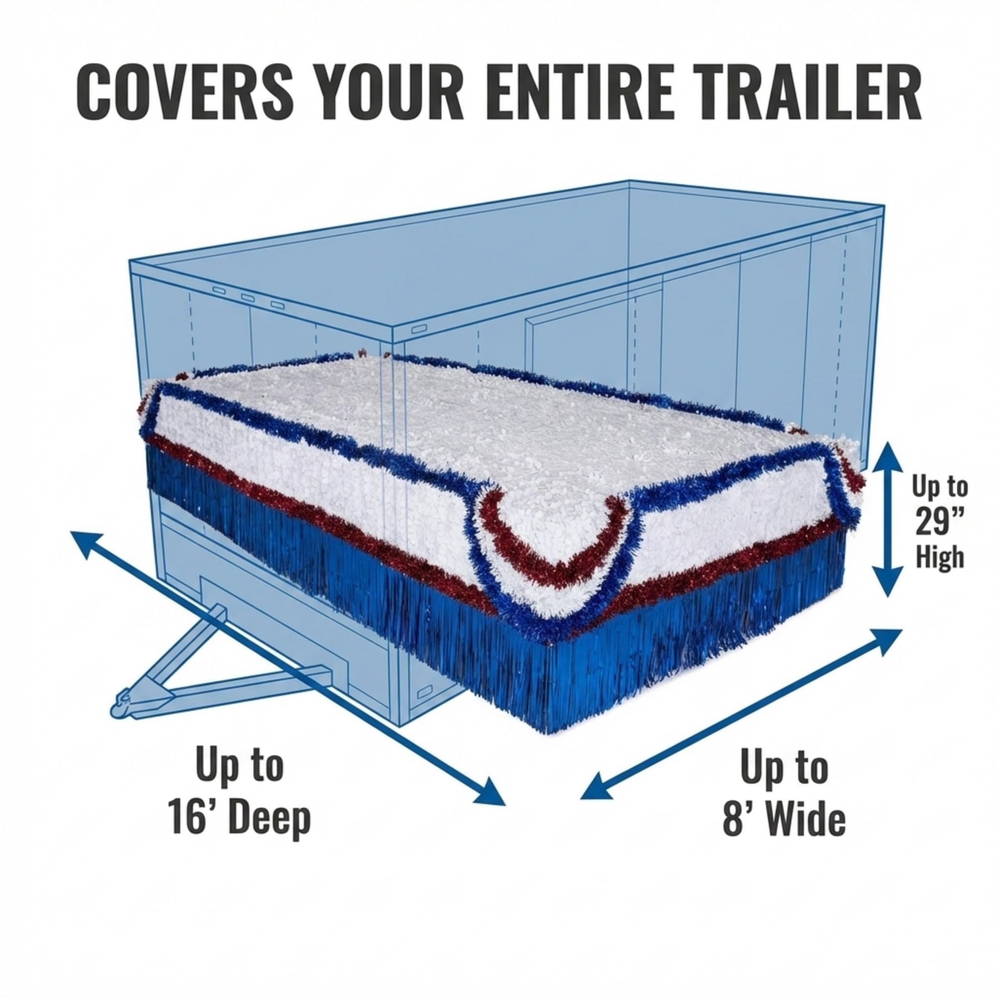Anderson's Patriotic Parade Float Trailer Bed Kit, Patriotic Parade Float Decorations for Trailer, 4th of July, Memorial Day Decorations - Image 9
