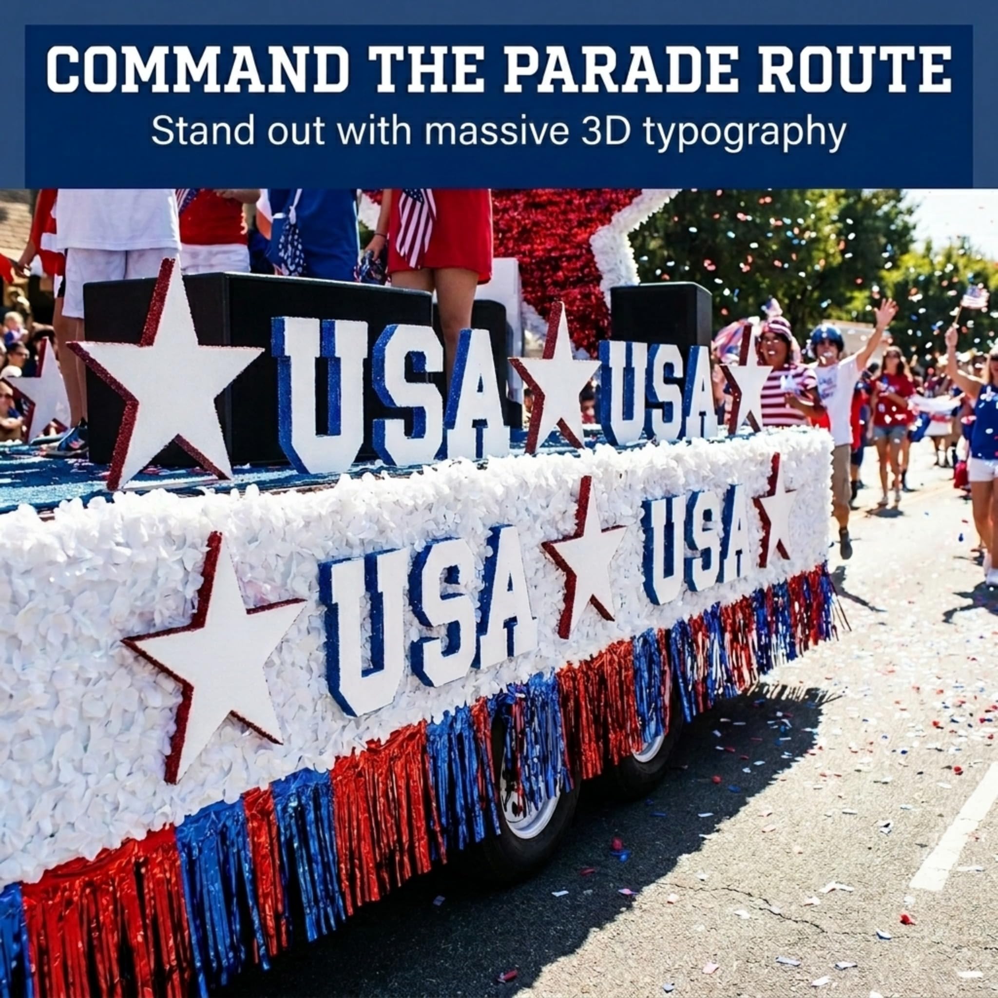 Anderson's Patriotic USA Parade Float Letters Kit, Parade Decorations, Parade Float Decorations for Trailer, 4th of July Parade, Patriotic Decorations - Image 4