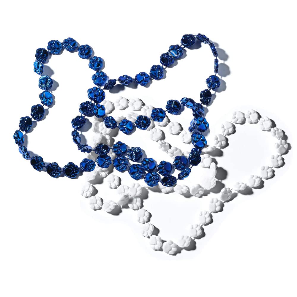 Anderson's Paw Bead Necklace Set, Paw Print Necklaces in Team Combination Colors, School Spirit, Pet Parties, Fundraisers, Game Day, Birthday Favors & Mascot Accessories for Kids, Fans & Communities, 24-Pack