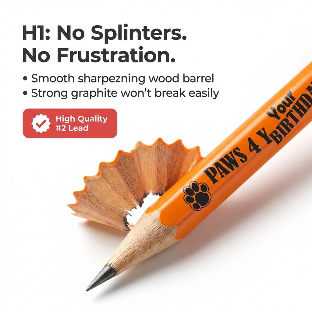 Anderson's Paws 4 Your Birthday Assorted Pencils, Birthday Party Favors, 25 Pack - Image 5