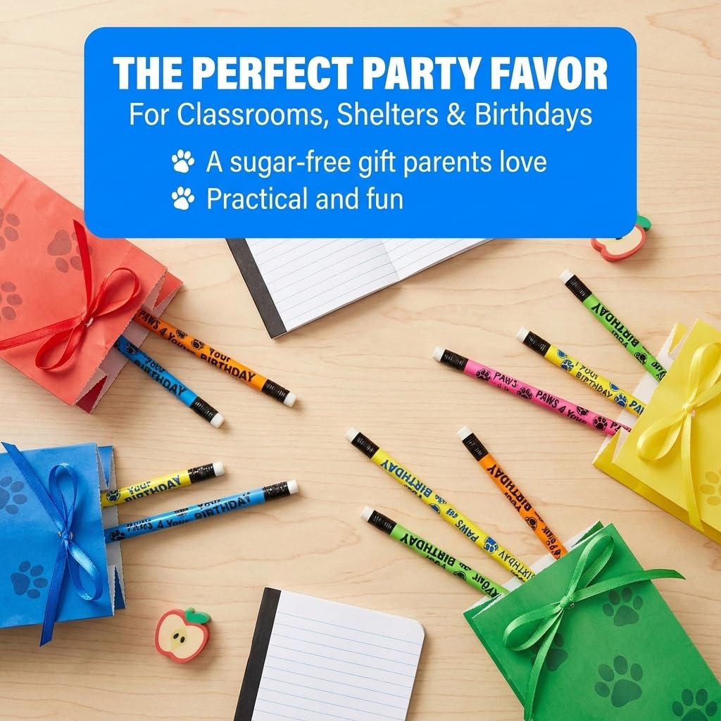 Anderson's Paws 4 Your Birthday Assorted Pencils, Birthday Party Favors, 25 Pack - Image 6