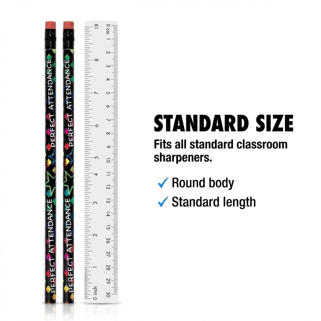 Anderson's, Perfect Attendance Rainbow Mosaic Pencils, Set of 100, School Pencils, Student Awards, Recognition - Image 5
