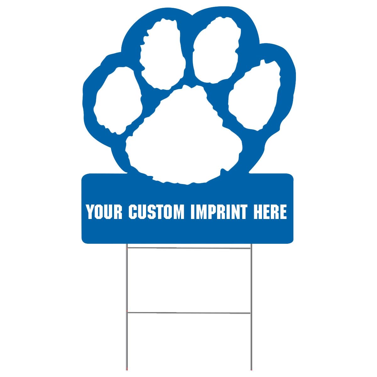 Anderson's Personalized Blue & White Paw-Shaped Yard Sign, Custom School Spirit & Mascot Pride for Homecoming, Pet Events, Graduation, Fundraisers, Durable 24" Outdoor Sign with Text, Celebrating Communities Nationwide