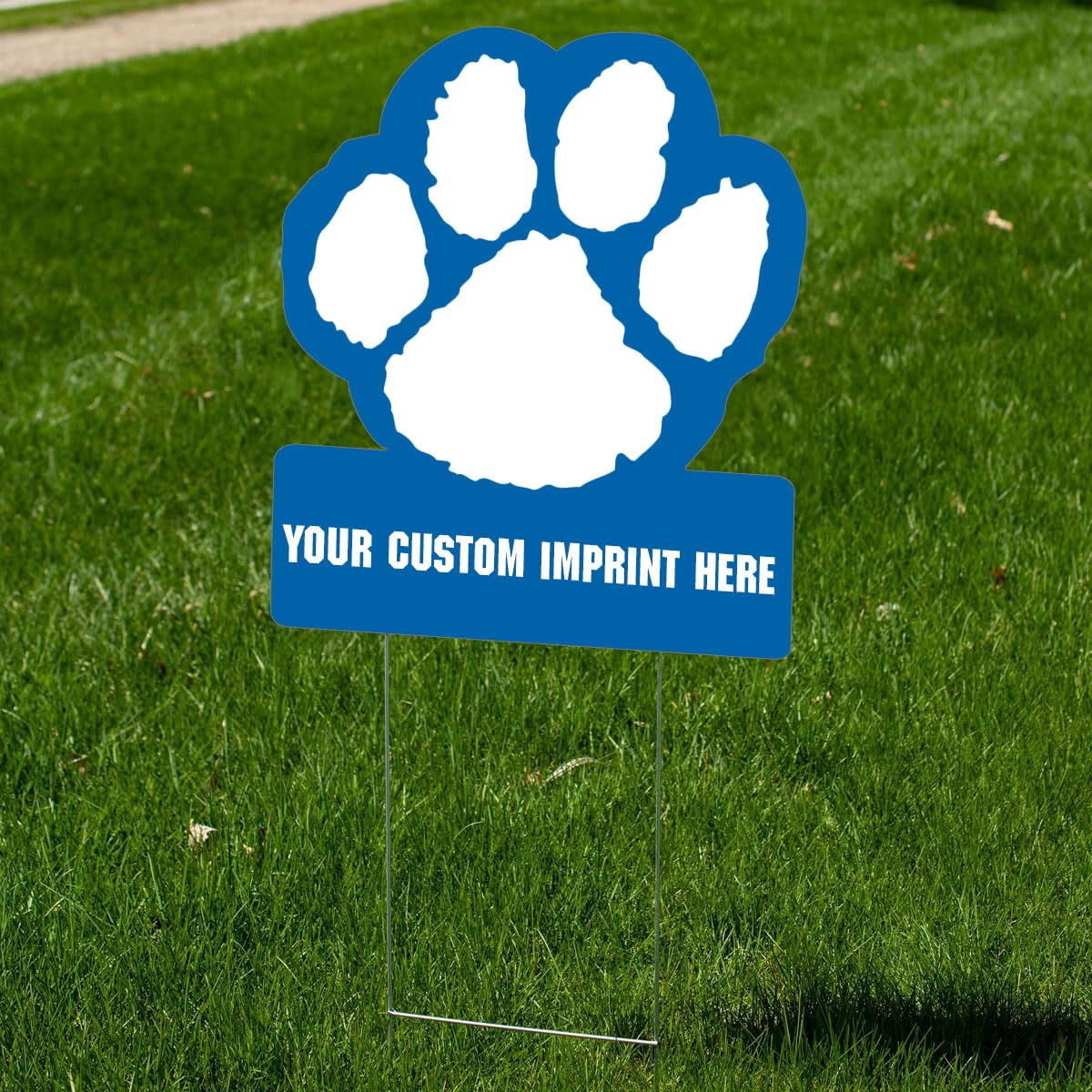 Anderson's Personalized Blue & White Paw-Shaped Yard Sign, Custom School Spirit & Mascot Pride for Homecoming, Pet Events, Graduation, Fundraisers, Durable 24" Outdoor Sign with Text, Celebrating Communities Nationwide - Image 2