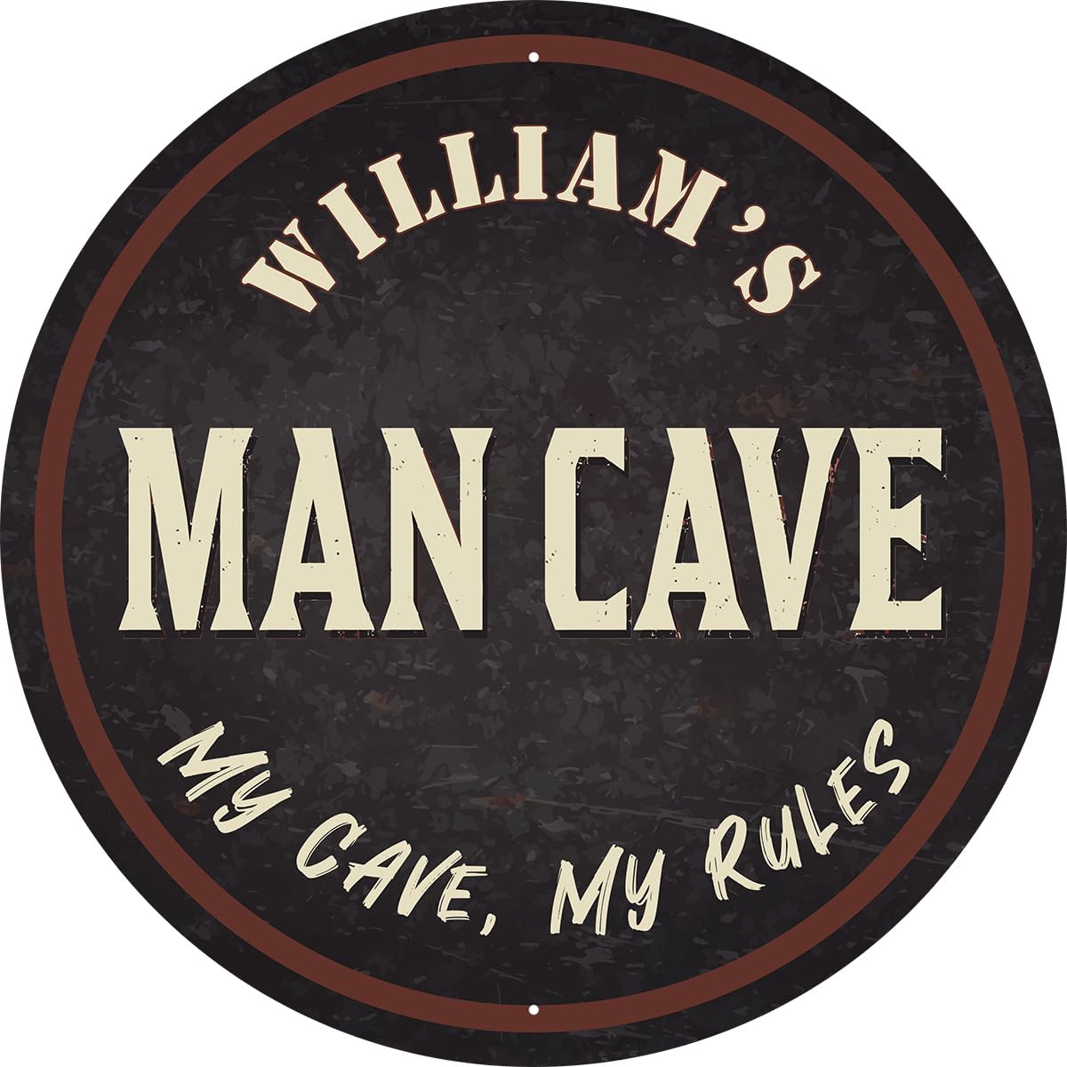 Anderson’s Personalized Man Cave Round Sign, 11" Indoor/Outdoor PVC Wall Decor for Garage, Basement, Backyard, Events, Gifts & Parties, Custom Name Option, Durable & Weather-Resistant