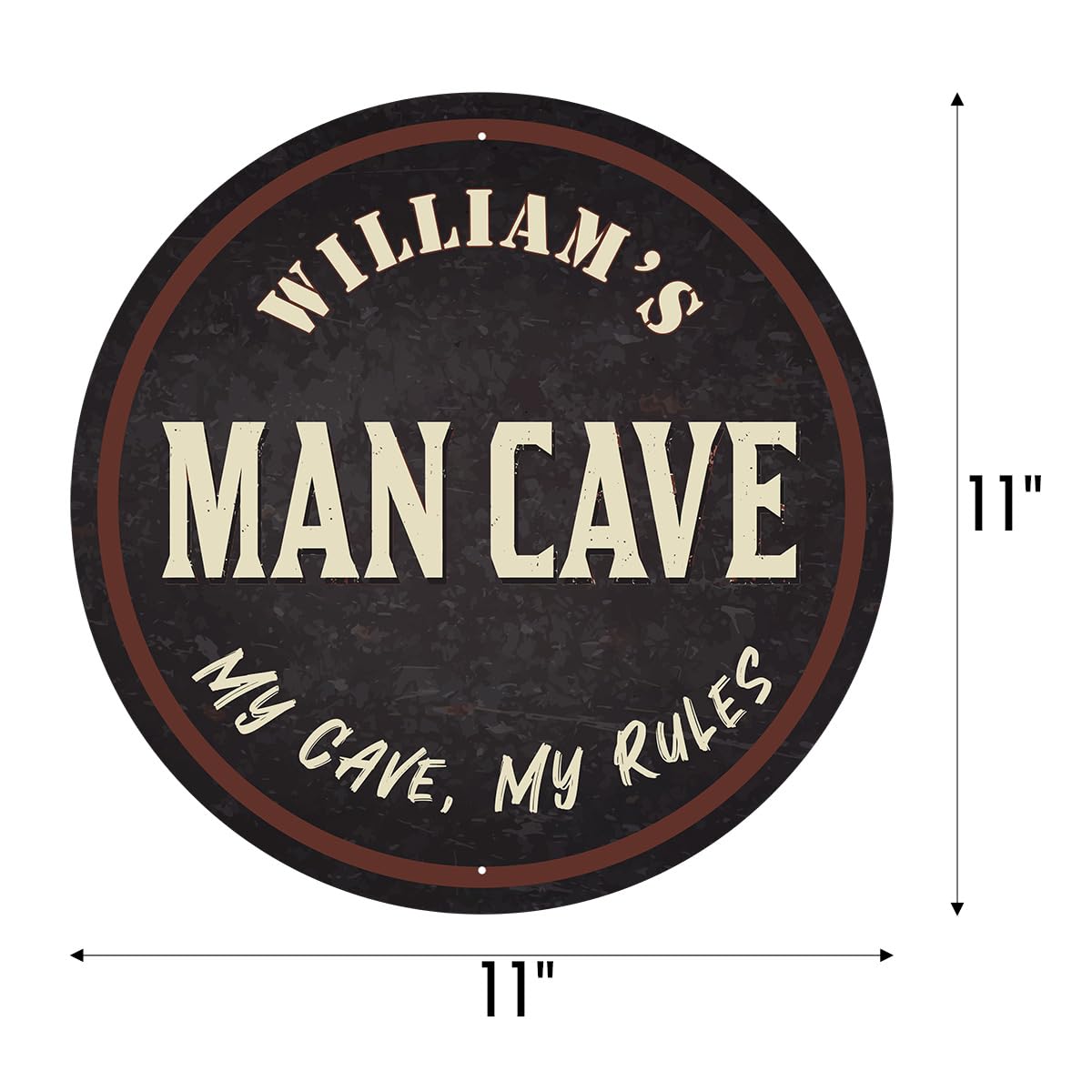 Anderson’s Personalized Man Cave Round Sign, 11" Indoor/Outdoor PVC Wall Decor for Garage, Basement, Backyard, Events, Gifts & Parties, Custom Name Option, Durable & Weather-Resistant - Image 2