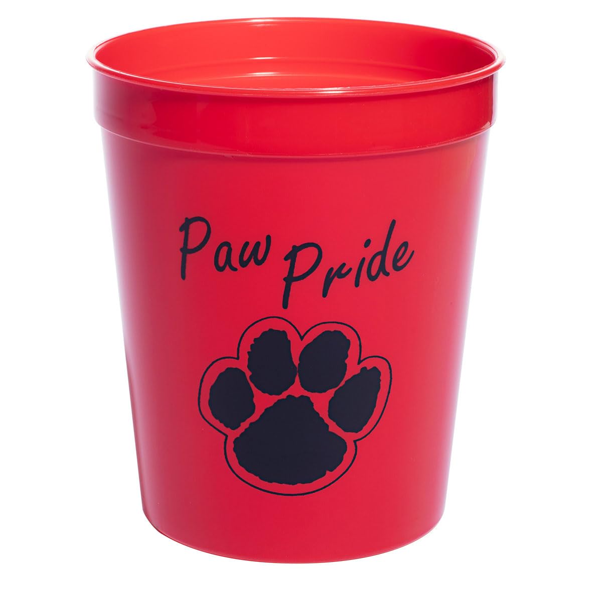 Anderson's Premium Exclusive Paw Pride 16 oz Red and Black Stadium Cups Boost School Spirit Cheerleader Sports Squad Team Party Dance Club Parade Dog Puppy Animal Lovers Beverages Fan Pack of 20