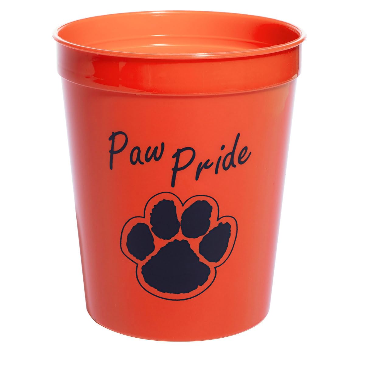 Anderson's Premium Exclusive Paw Pride 16 oz Orange and Black Stadium Cups Boost School Spirit Cheerleader Sports Squad Team Party Dance Club Parade Dog Puppy Animal Lovers Beverages Fan Pack of 20