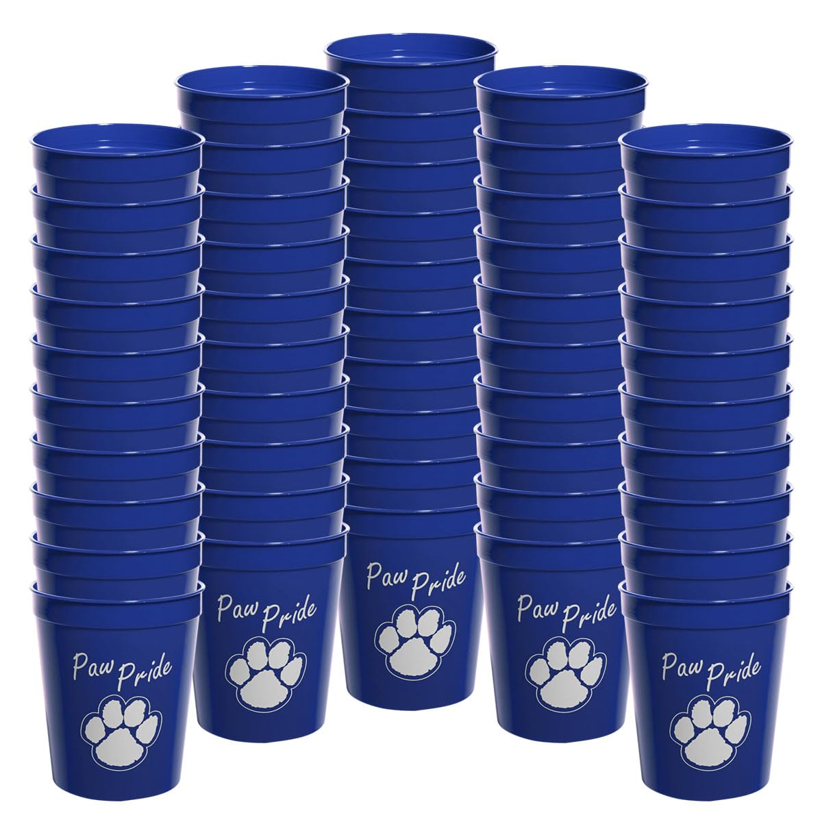 Anderson's Premium Exclusive Paw Pride 16 oz Blue and White Stadium Cups Boost School Spirit Cheerleader Sports Squad Team Party Dance Club Parade Dog Puppy Animal Lovers Beverages Fan Pack of 50 - Image 2