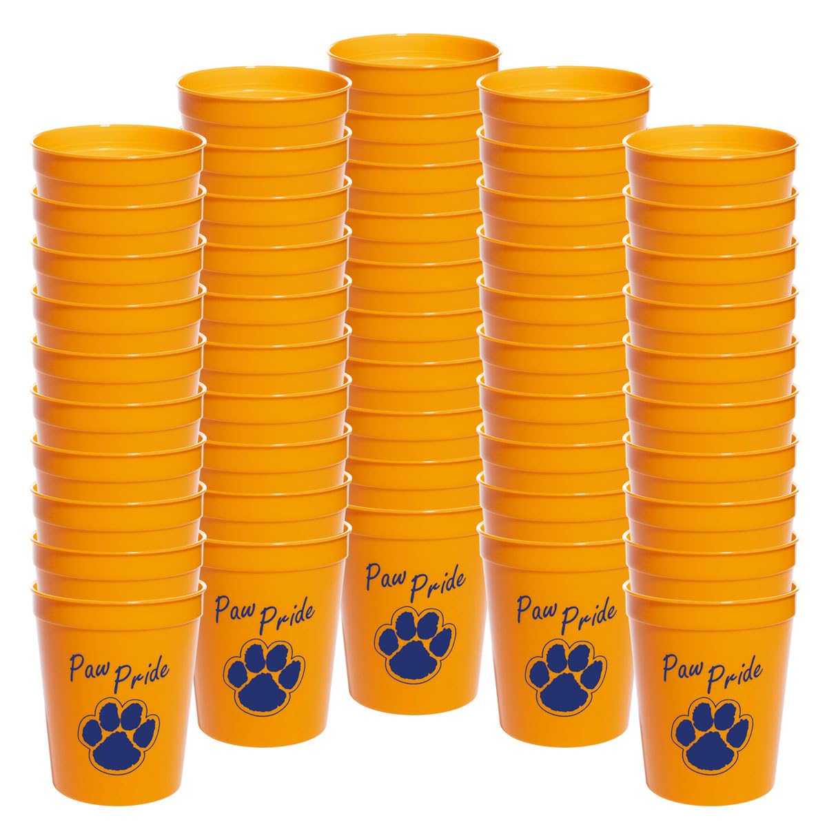 Anderson's Premium Exclusive Paw Pride 16 oz Gold and Blue Stadium Cups Boost School Spirit Cheerleader Sports Squad Team Party Dance Club Parade Dog Puppy Animal Lovers Beverages Fan Pack of 50 - Image 2