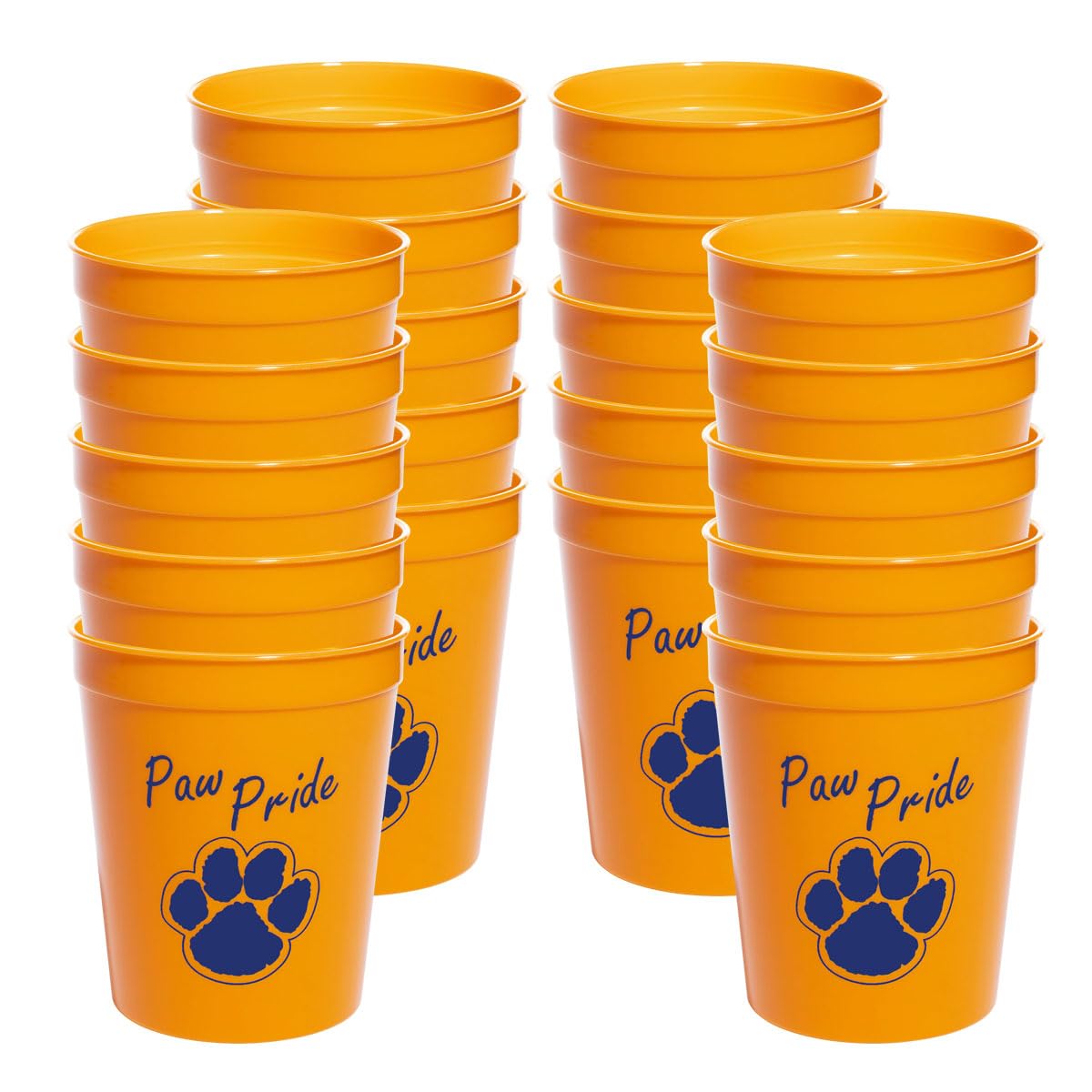 Anderson's Premium Exclusive Paw Pride 16 oz Gold and Blue Stadium Cups Boost School Spirit Cheerleader Sports Squad Team Party Dance Club Parade Dog Puppy Animal Lovers Beverages Fan Pack of 20 - Image 2