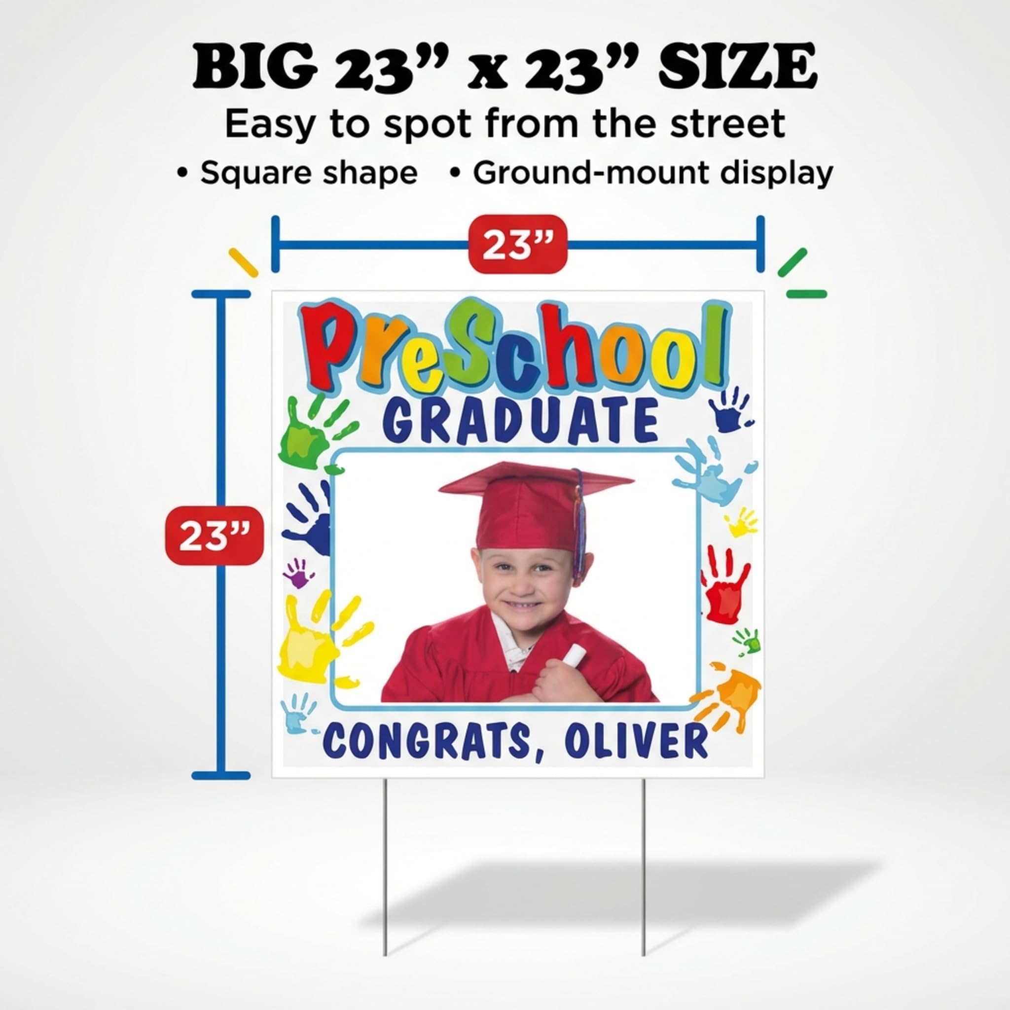Anderson's Preschool Graduate Personalized Photo Yard Sign, Graduation Sign, Lawn Decor - Image 3