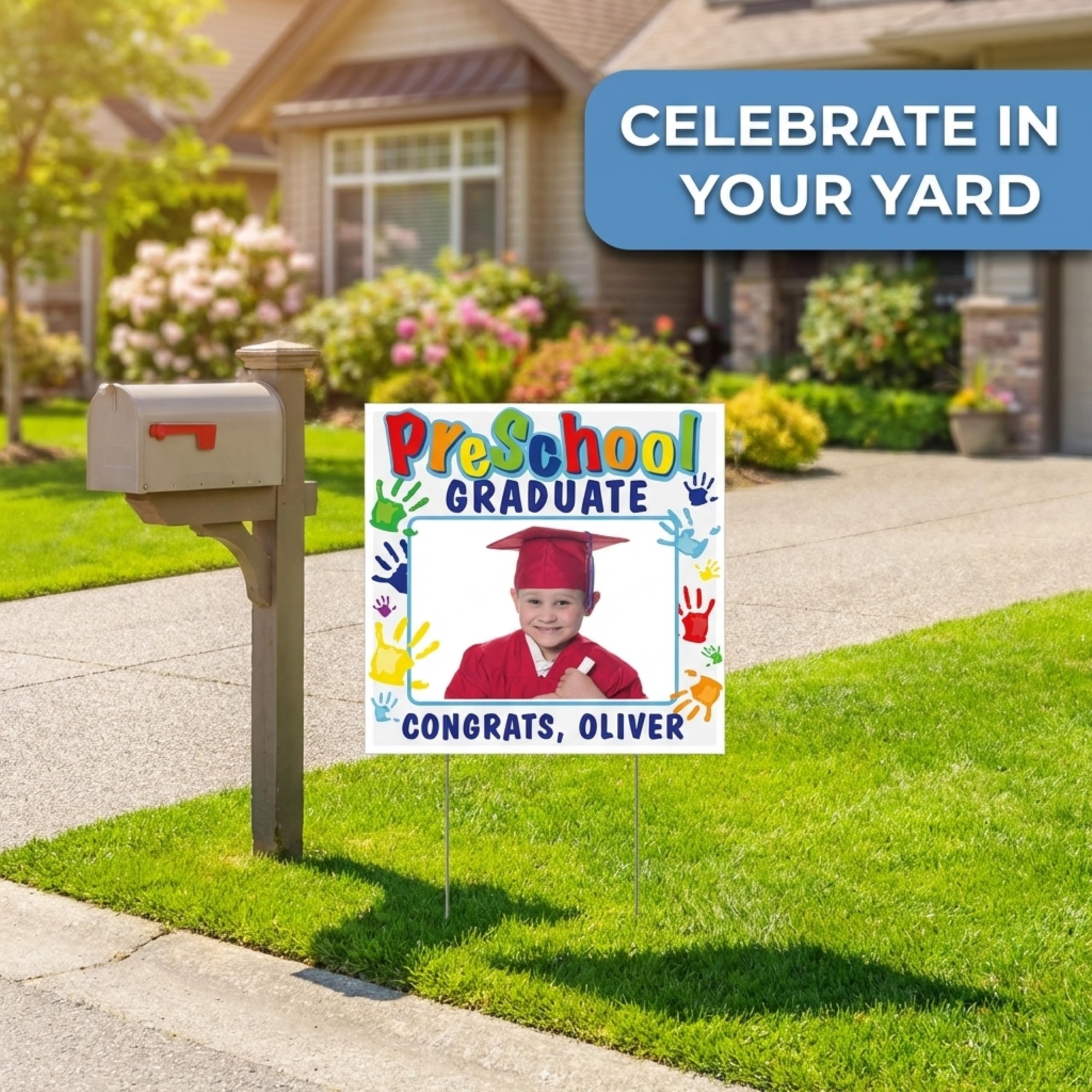 Anderson's Preschool Graduate Personalized Photo Yard Sign, Graduation Sign, Lawn Decor - Image 7