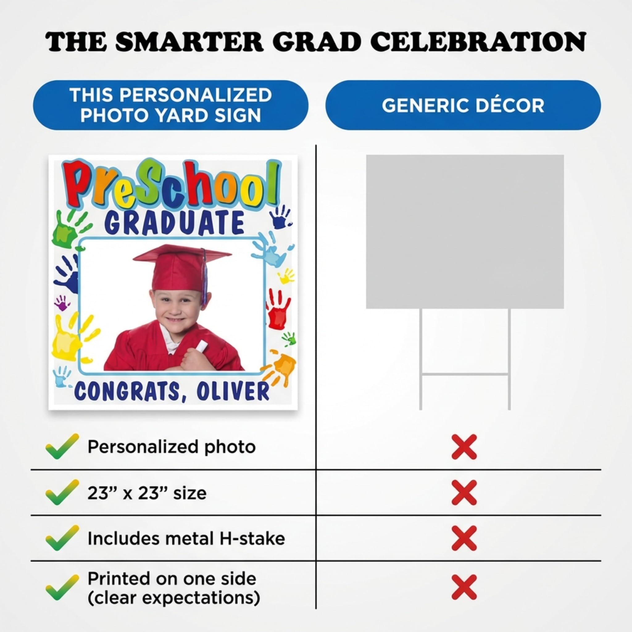 Anderson's Preschool Graduate Personalized Photo Yard Sign, Graduation Sign, Lawn Decor - Image 8