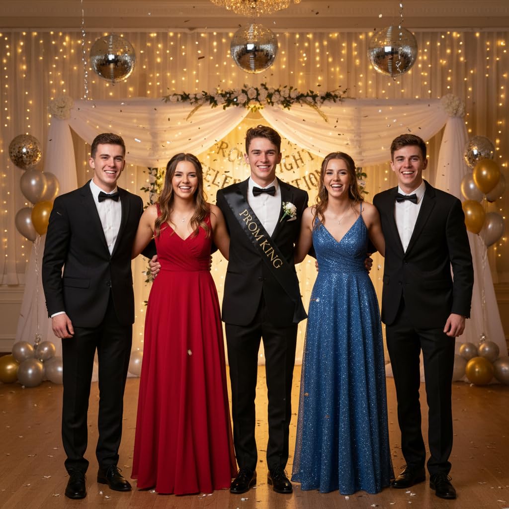 Anderson's Prom King Black Satin Sash, 3" x 72" with Metallic Gold Lettering Royalty Sash for King Coronation, Elegant Accessories for High School Court & Formal Events - Image 5