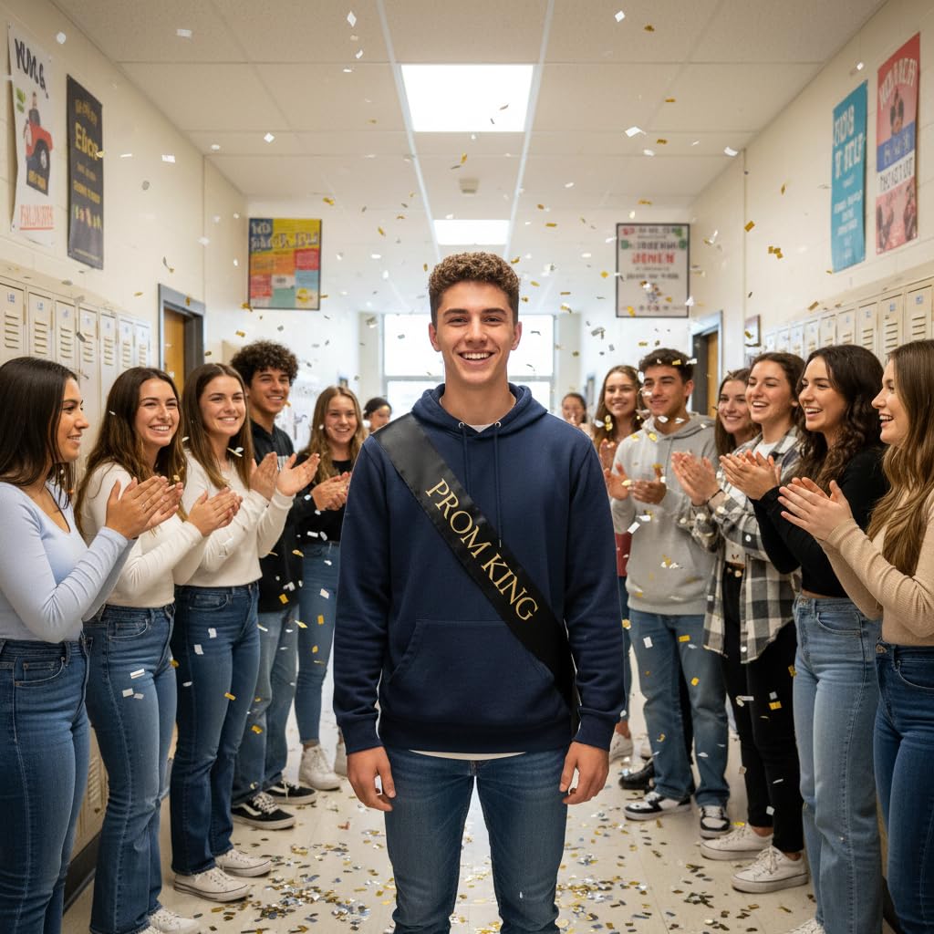 Anderson's Prom King Black Satin Sash, 3" x 72" with Metallic Gold Lettering Royalty Sash for King Coronation, Elegant Accessories for High School Court & Formal Events - Image 8