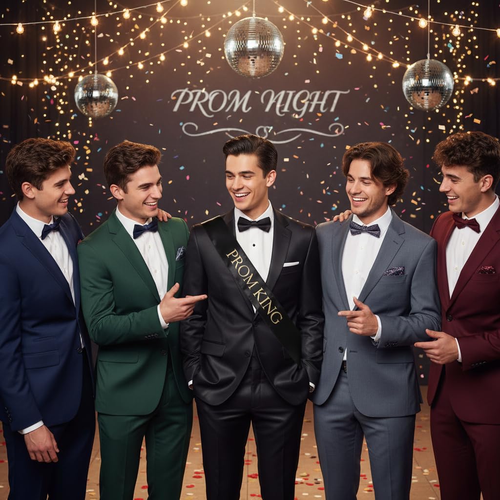 Anderson's Prom King Black Satin Sash, 3" x 72" with Metallic Gold Lettering Royalty Sash for King Coronation, Elegant Accessories for High School Court & Formal Events - Image 9