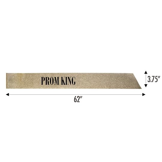 Anderson's Fleur‑de‑Lis Prom King Regal Crown, 2.5" Taylor Rhinestone Prom Queen Tiara & Gold Glitter Sashes with Black Lettering for High School Coronation & Formal Events, 4‑Piece Set - Image 9