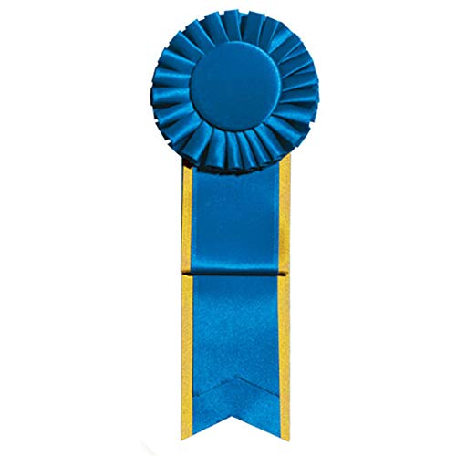 Anderson's Prom King Gold‑Edge Blue Satin Sash & Rosette Set with Gold Foil Lettering, 3" x 72" Royalty Sash and Matching Pin‑Back Rosette for High School Coronation & Formal Events - Image 2