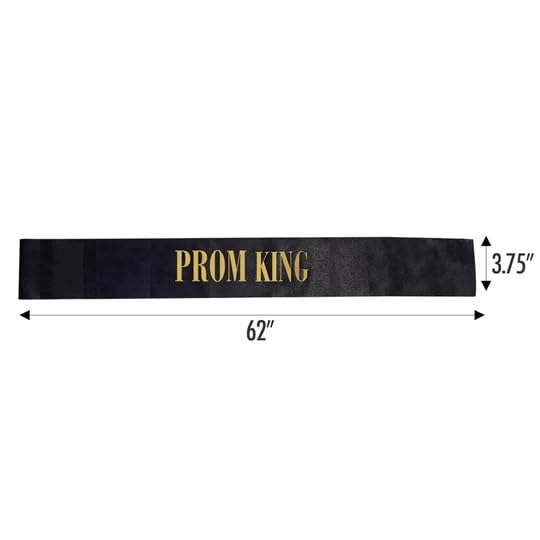 Anderson's Prom King Silver Crown & Black Satin Sash Set, Gold Foil Lettering, 2.25" Fleur‑de‑Lis Rhinestone Crown and 3.75" x 62" Royalty Sash for High School Coronation & Formal Events, 2 Piece Set - Image 9